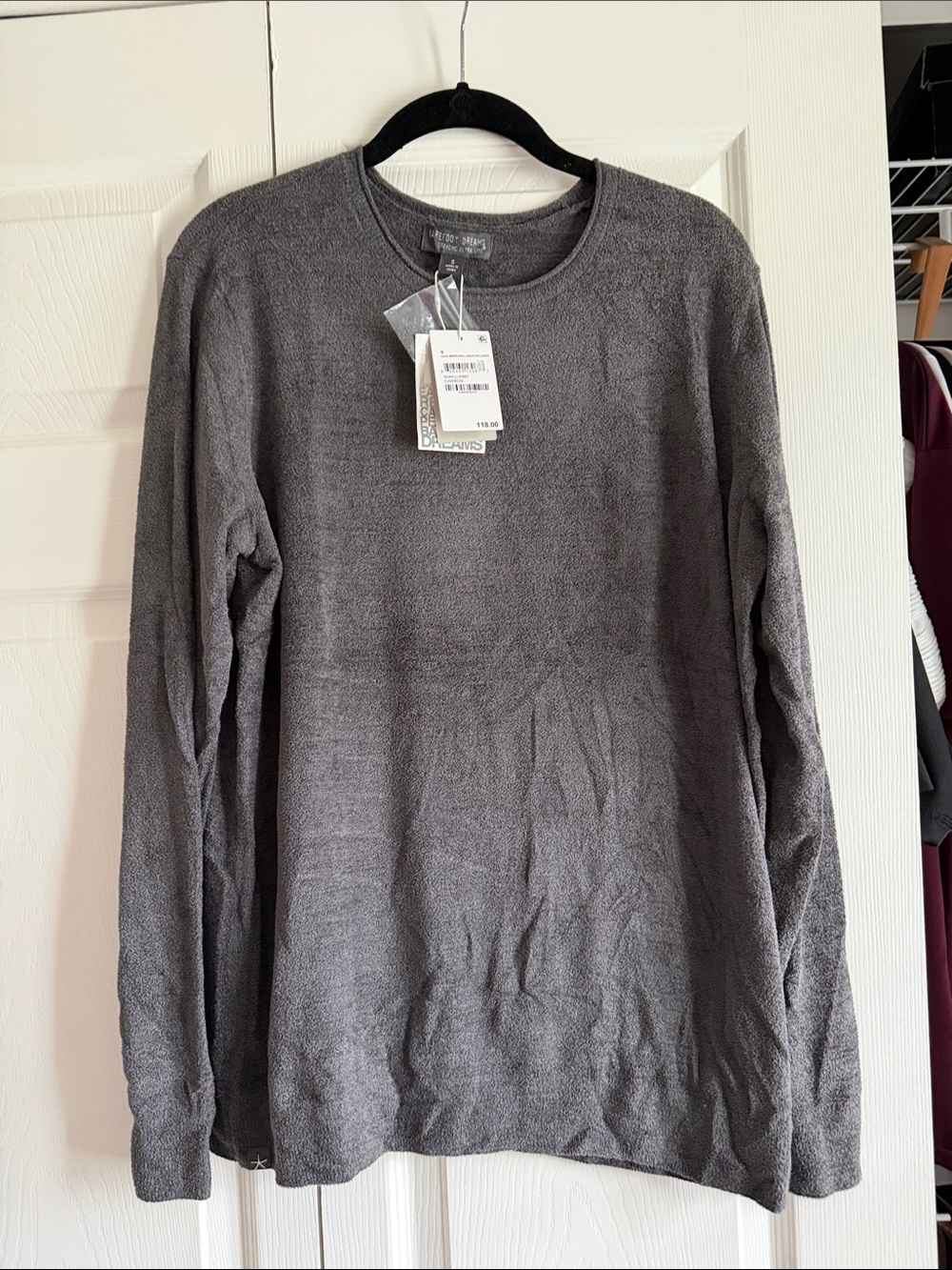Barefoot Dreams Long Sleeve Crewneck Gray Size Men’s Small NWT